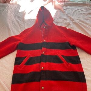 Vintage Woolrich Red and Blanket Blanket Coat
